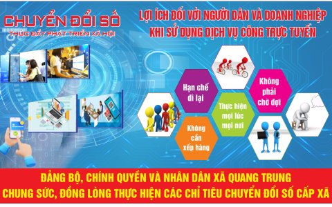 Xã Quang Trung nỗ lực thực hiện các chỉ tiêu chuyển đổi số năm 2023