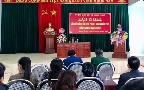 Xã Quang Trung tổ chức hội nghị tổng kết công tác quốc phòng – an ninh năm 2020