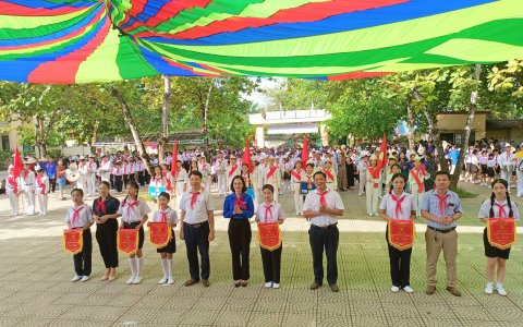 Xã Quang Trung tổ chức Hội thi Nghi thức đội  TNTP Hồ Chí Minh – dân vũ hè năm 2024